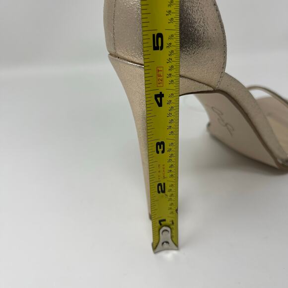 Jessica Simpson Ostey Heeled Sandals Womens Size 9.5 Champagne Rhinestone NEW - Picture 12 of 15